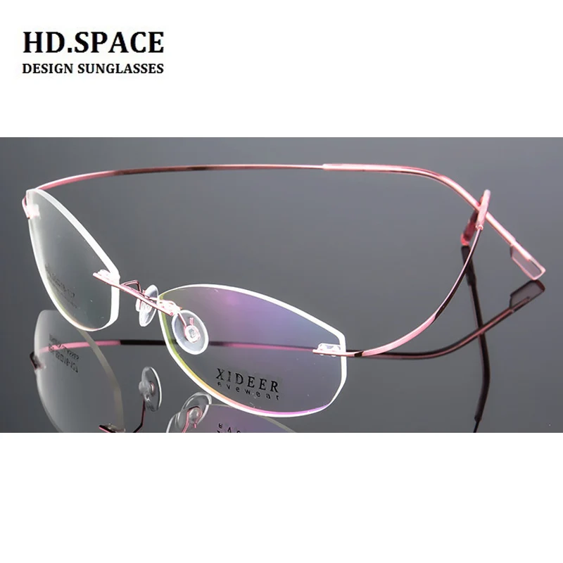 

HD.space finished myopia glasses Nearsighted Glasses Rimless lens shape frame short sight prescription glasses from -1.0 to -6.0