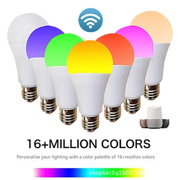 

Smart WIFI RGB CW Bulb A60 9W 34LED Colorful Color Compatible With Amazon Alexa And Google Home Helper E27 Light Bulb 40MAY22