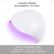 COSCELIA 36 Вт белый двойной светильник УФ светодиодный светильник профессиональная лампа для коллоидного лечения Гель-лак для ногтей сушилка Портативный USB кабель