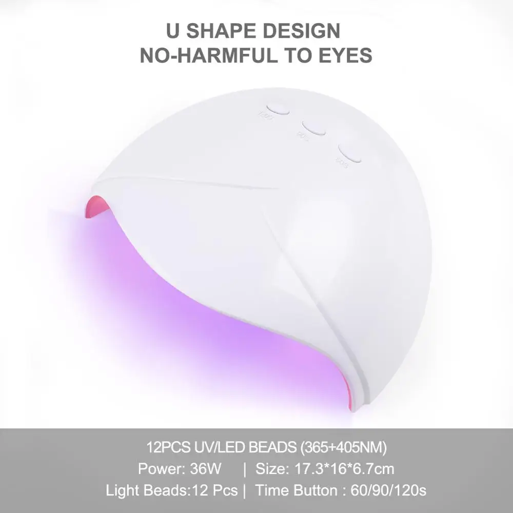 

2019 COSCELIA 36W White Double Light Source UV LED Lamp Profession For Colloid Curing Nail Gel Polish Dryer Portable USB Cable