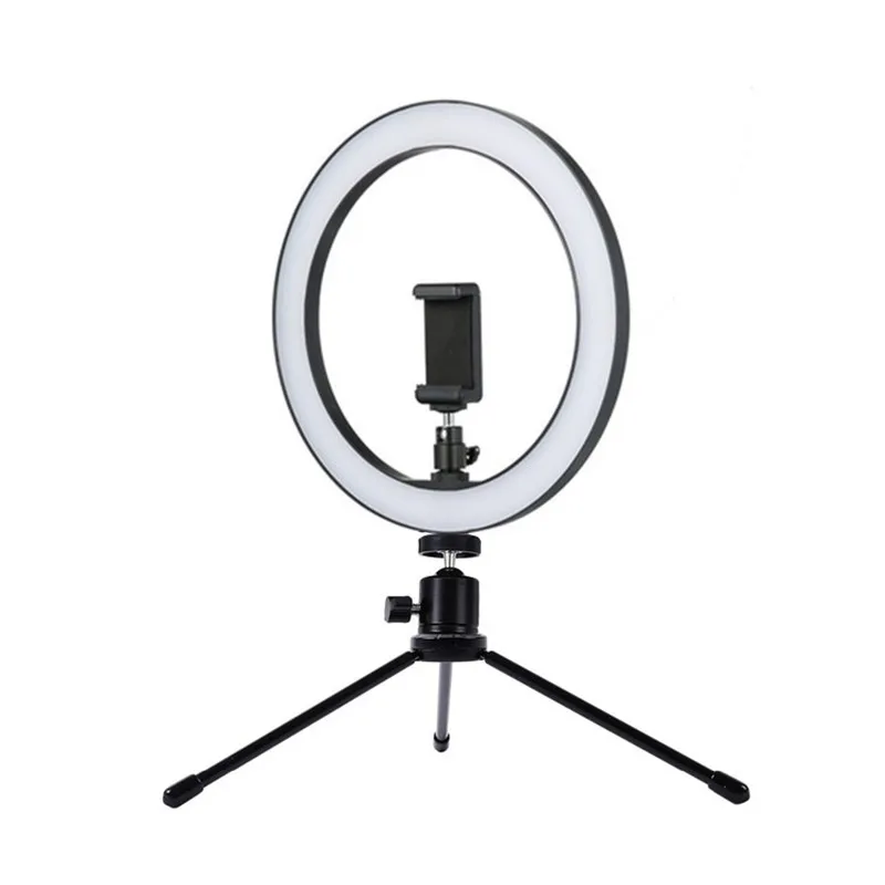 Настольная лампа 26 см студийный кольцевой светильник светодиодный фотокамера светильник s с настольным металлическим штативом для смартфона Vlog Selfie