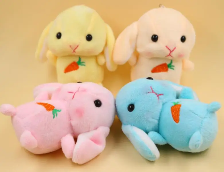 

10pcs Fashion Rabbit Plush Toy Key Chains Ring Women Keychain Bag Charms Rabbit Fur Pompom Car Keyring Party Gift Trinket