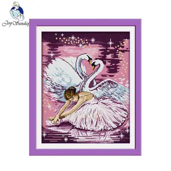 

Joy Sunday Dance of the swan Pattern Counted Chinese Cross Stitch Kits fabric stitching Cross-stitch Set Embroidery Needlework