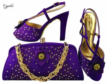 

Amazing purple party high heel lady pump shoes with handbag MM1040, heel height 11cm