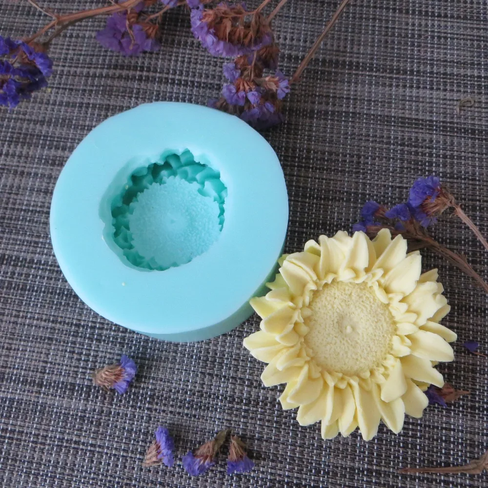 

PRZY HC0090 silicone soap mold flower 3D molds sunflowers flowers candle aroma mould soap making moulds resin clay molds