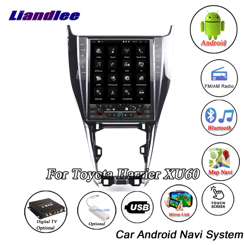 Liandlee Android для toyota harrier XU60 2013 ~ 2018 Оригинал Тесла стиль радио Carplay gps BT Wi Fi навигационная карта навигации мультимедиа