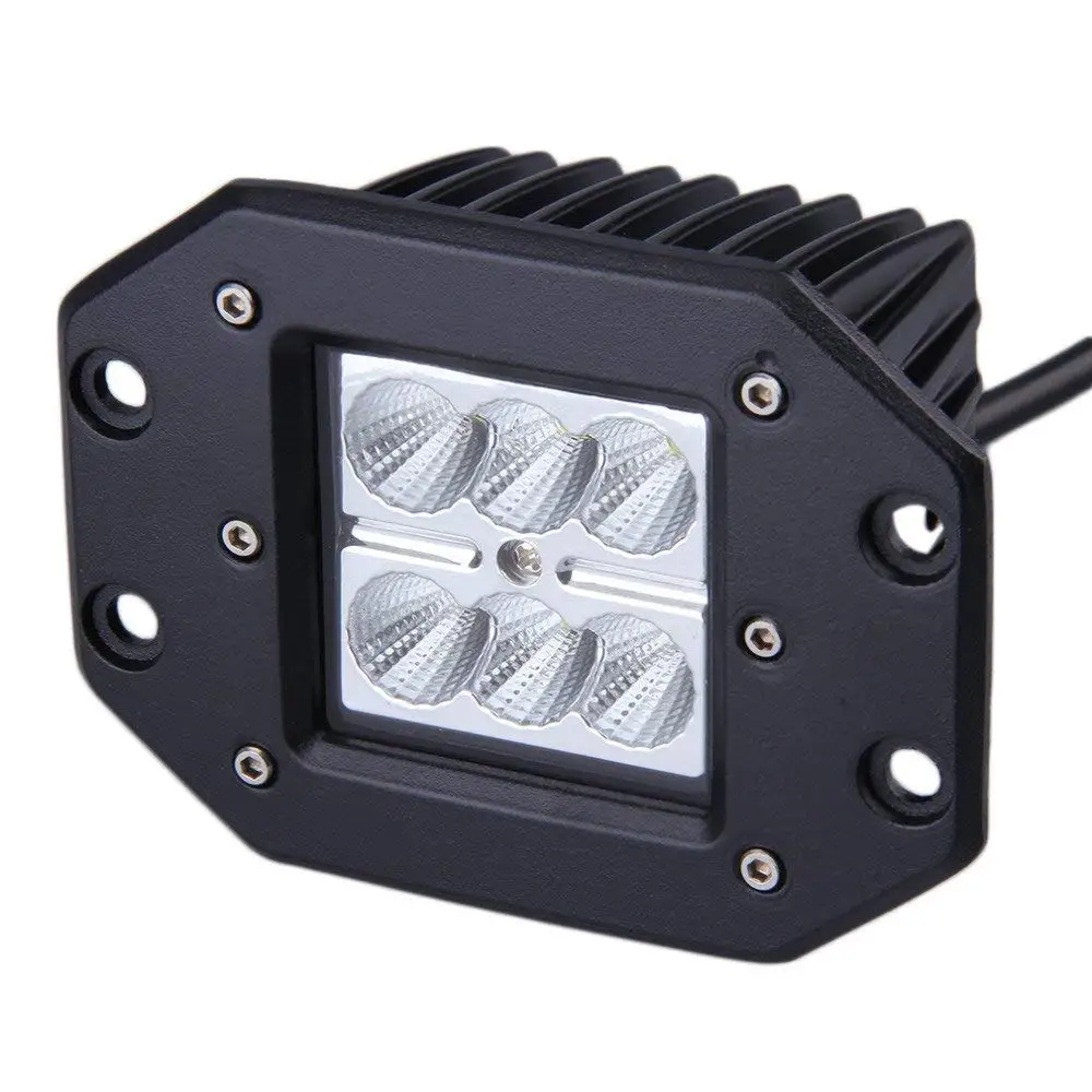 

2PCS 18w Led Work Light Flush Mount Driving Light Offroad Super Lighting Flood Spot Beam For Jeep SUV ATV UTV UAZ Car styling