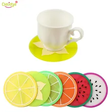 Table-Mat Coaster-Cup Orange Silicone Cute Heat-Resistant-Pad Round Colorful Watermelon