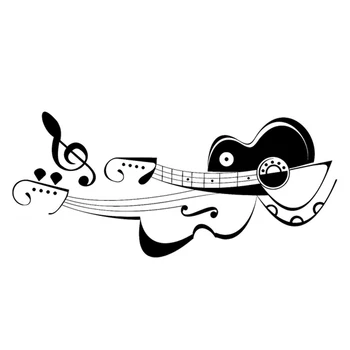

17.5CM*7.7CM Fashion Musician Guitar Violin Music Car Stickers Vinyl S9-0746