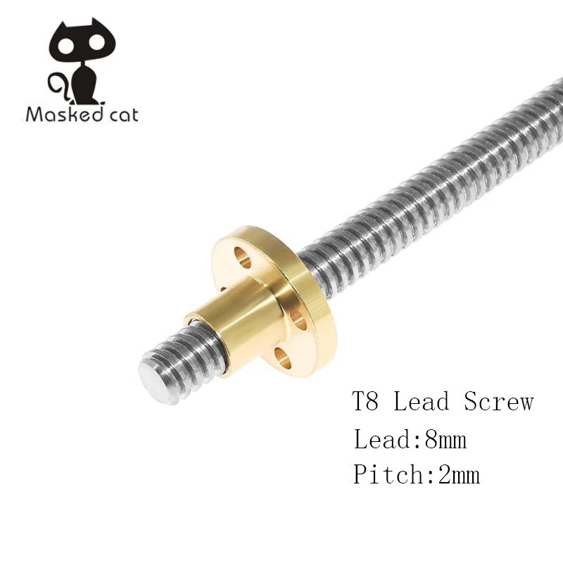 Lead Screw 100mm 150mm 250mm 300mm 330mm 350mm 3D Printers Parts 8mm
