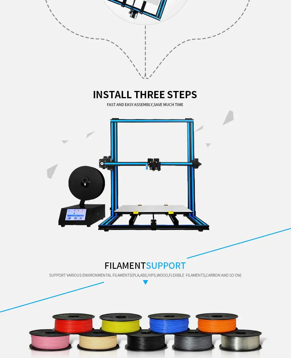 Tronxy X3SA 3d принтер алюминиевый профиль быстрая сборка комплект отключение питания возврат потери filiment печать авто уровень Тепловая кровать