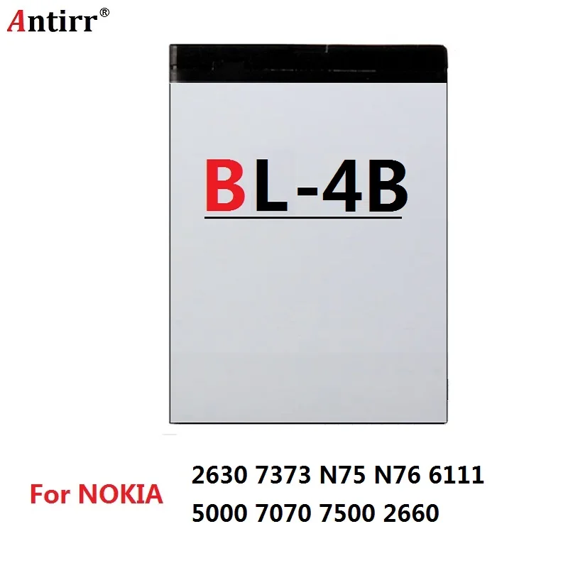 Antirr мобильного телефона Li-Ion Батарея BL-4B BL4B для Nokia 2630 7500 6111 7370 7373 7070 5000 N76