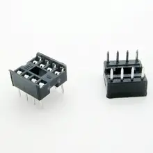 60PCS/Lot 8 Pin DIP Square Hole IC Sockets Adapter 8Pin Pitch 2.54mm Connector