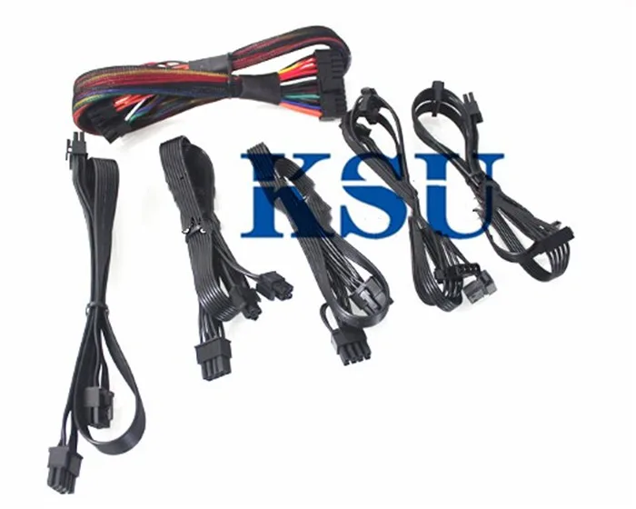 

CPU 8(4+4)pin/ ATX 24pin / PCI-E Dual 8pin(6+2) / SATA 15p / IDE 4p modular Power supply cable for NZXT HALE82 V2 550W/700W/750W