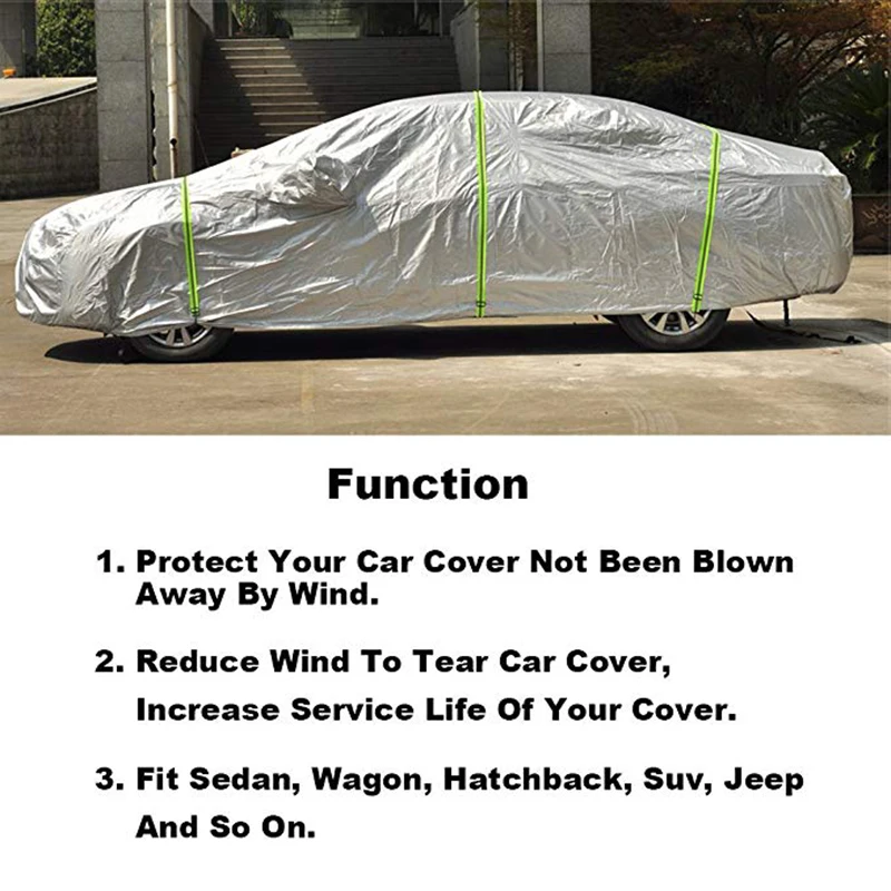 Bliifuu Gust Car Cover Straps Truck Cover Fit for Sedan Cover SUV Cover 3pcs Wind Protector Straps with Adjustable Clip and Buckle Against Heavy Wind Van Cover