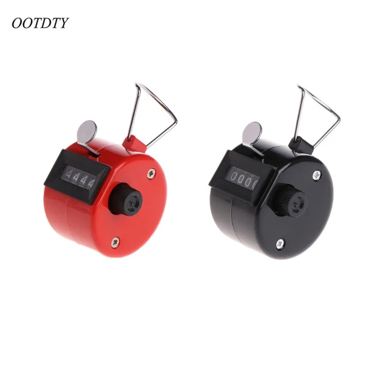 

OOTDTY 4 Digit Portable Convenient Plastic + Metal Hand Held Tally Counter Manual Palm Clicker Number Counting Golf
