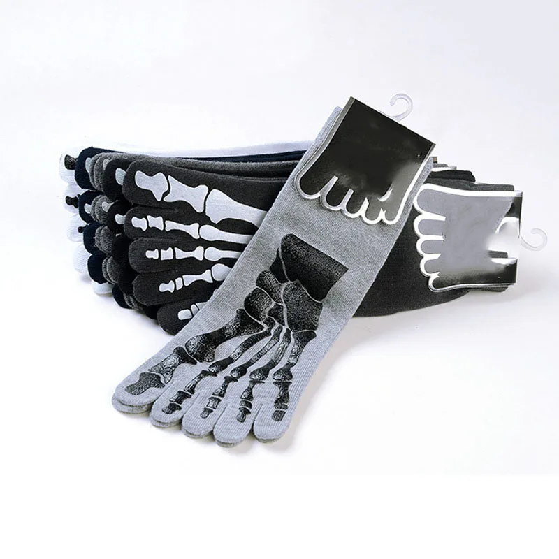 4 пары мужские короткие носки в стиле панк рок|skeleton toe socks|toe socksshort socks |