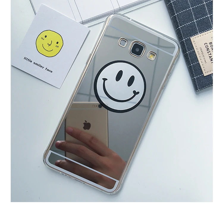 ROHDEA A5 A7(2018) Smile Face Mirror Case for Samsung galaxy A7 A8 J1 J2 J3 J5 J7(2015)(2016)(2017) J7(pro) Cover |