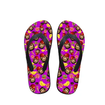 

NOISYDESIGNS Fashion Women Flip Flops 3D Cute Monkey Prints Flats House Slippers Flats Soft Flipflops lady Beach Water Shoe