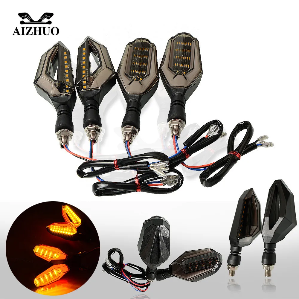 Motorcycle Turn Signal LED Blinkers Flashers Indicators Amber Light For