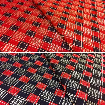 

silk brocade fabric imitation DIY fabric damask nylon poly check jacquard qualified for bag pillow curtain cloth