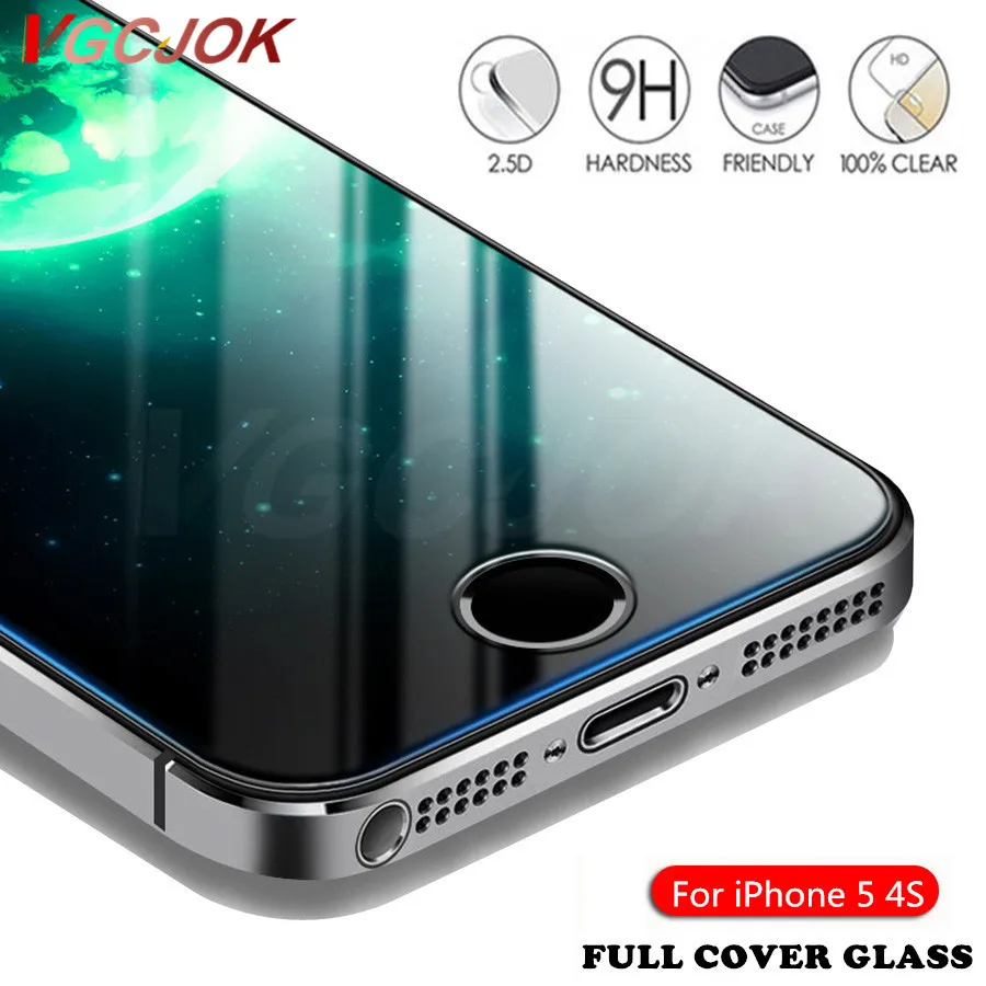 

2.5D 9H Tempered Glass For iPhone 5 5S SE Screen Protector Protective Glass Full cover For iPhone 4 4S Protection Glass Flim