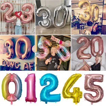 

Large 40inch Rose Gold Foil Number Balloons Birthday Party Decorations Kids Wedding Decorations Globos BabyShower Boy Girl Decor
