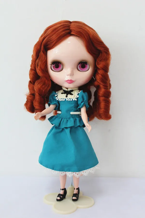 Blygirl Blyth doll Brown red curly hair normal body 7