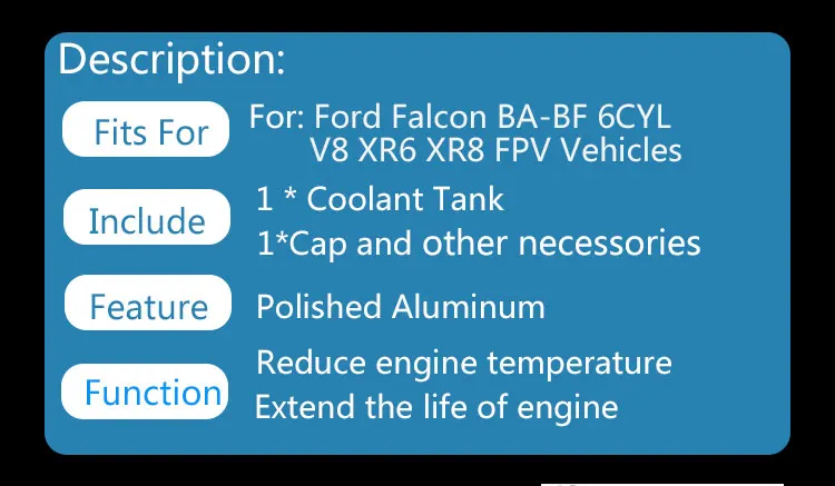 2.5L алюминиевый авто хладагент переливной Resevoir Танк комплект для 6CYL V8 BA BF XR6 XR8 GT FG черный