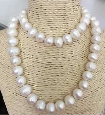 

Free shipping hot sale Women Bridal Wedding Jewelry >> charming natural 12mm south sea baroque white pearl necklace 38inch