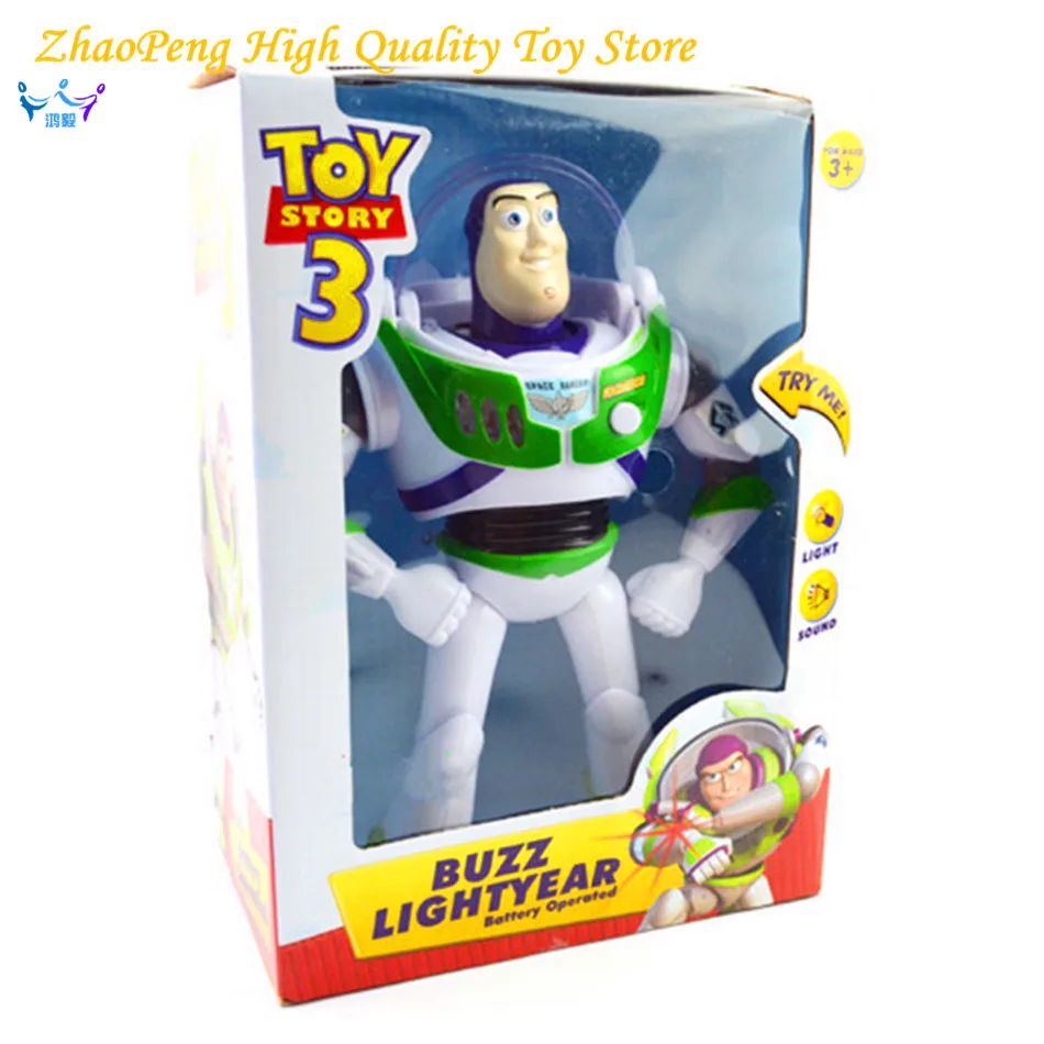 2017 New Arrival Toy Story 3 Buzz Lightyear Toys Lights Voices Speak English Action Figures 10 inch FB253