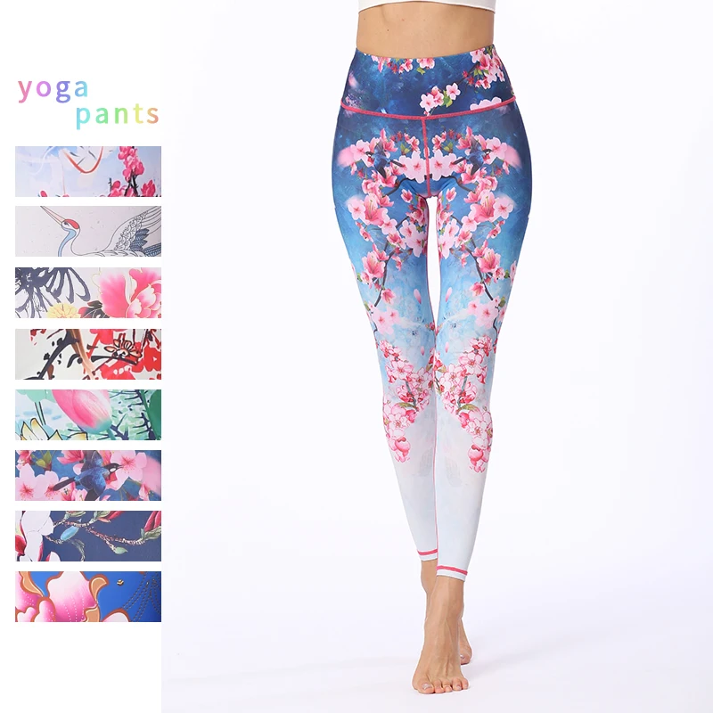 

New National Print Yoga Pants Women Athletic Pants Female Gym Skinny Pants Fitness yoga Leggings Sexy Slim Running Sport Pants