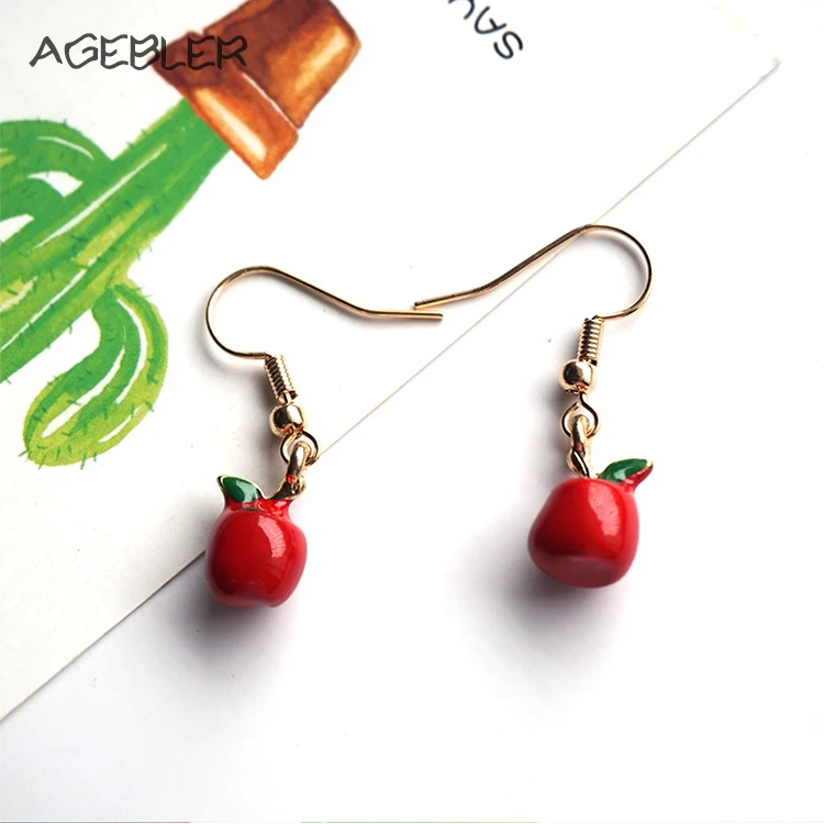 

New Arrival Women Jewelry Small Dangle Earrings Red Fruit Women Cute Trendy Accessories Studs for Girl