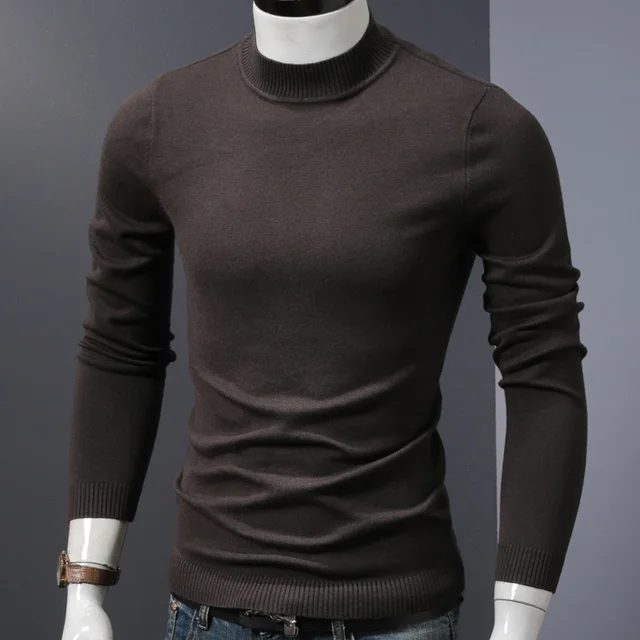 men half turtleneck sweater man winter fashion thermal sweaters thin ...