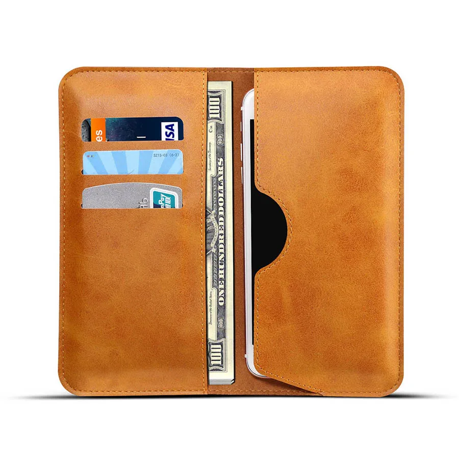 Universal Retro Leather Wallet Case Bag For iPhone X 6 S 7 8 Plus Samsung Xiaomi 4-5.7 inch Mobile Phone Wallet Card Slot Pouch (9)