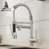 Grifo extraíble de níquel cepillado para cocina, grifería giratoria de Estilo de primavera con salida de agua, 866026 ► Foto 1/6