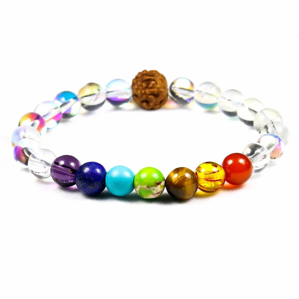 Chakra Mala Top Quality Flashstone Stone Yoga Meditation Natural Stone