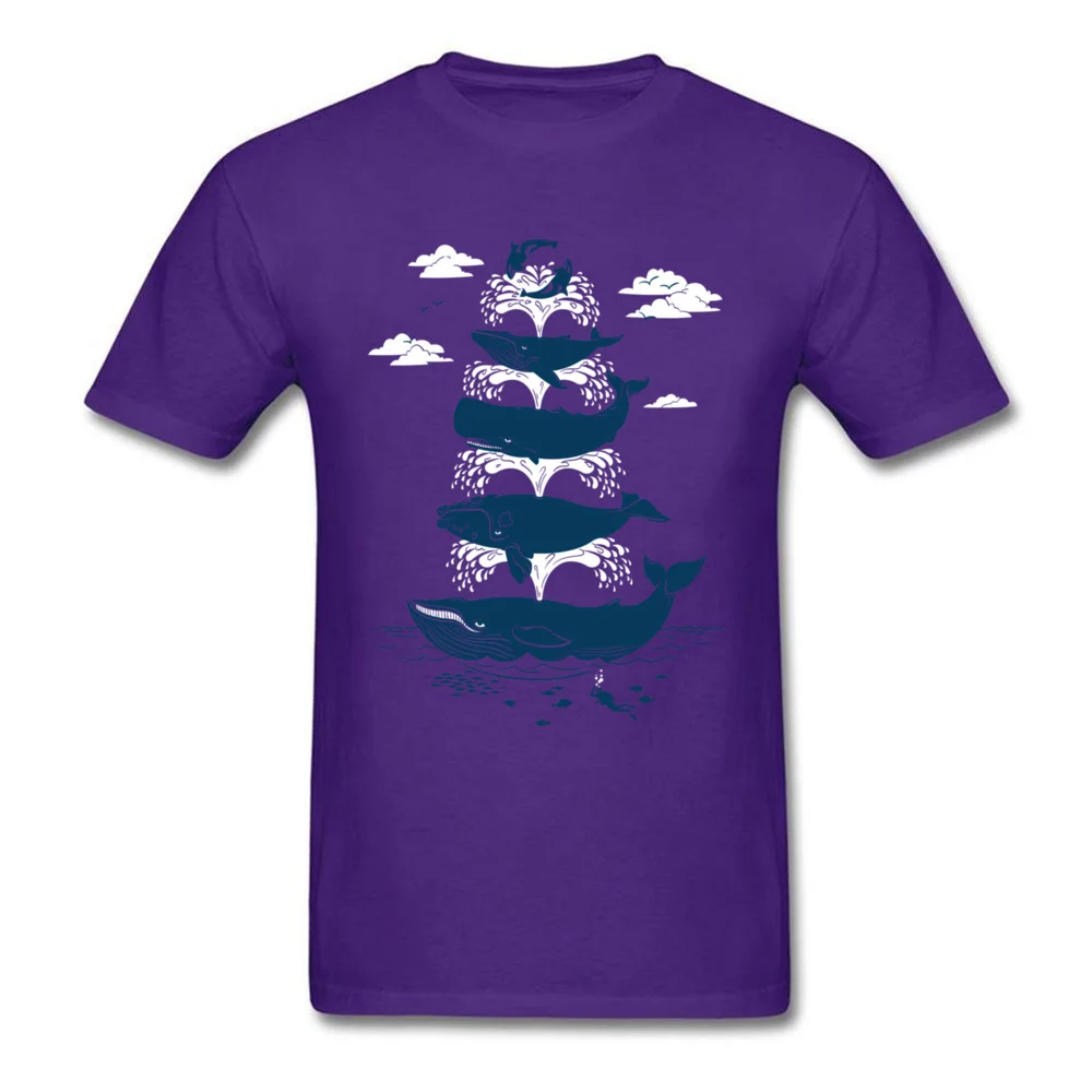Men Retro Casual Tops Tees Crew Neck Summer/Autumn 100% Cotton T-shirts Summer Short Sleeve Whale of a Time T-Shirt Whale of a Time purple