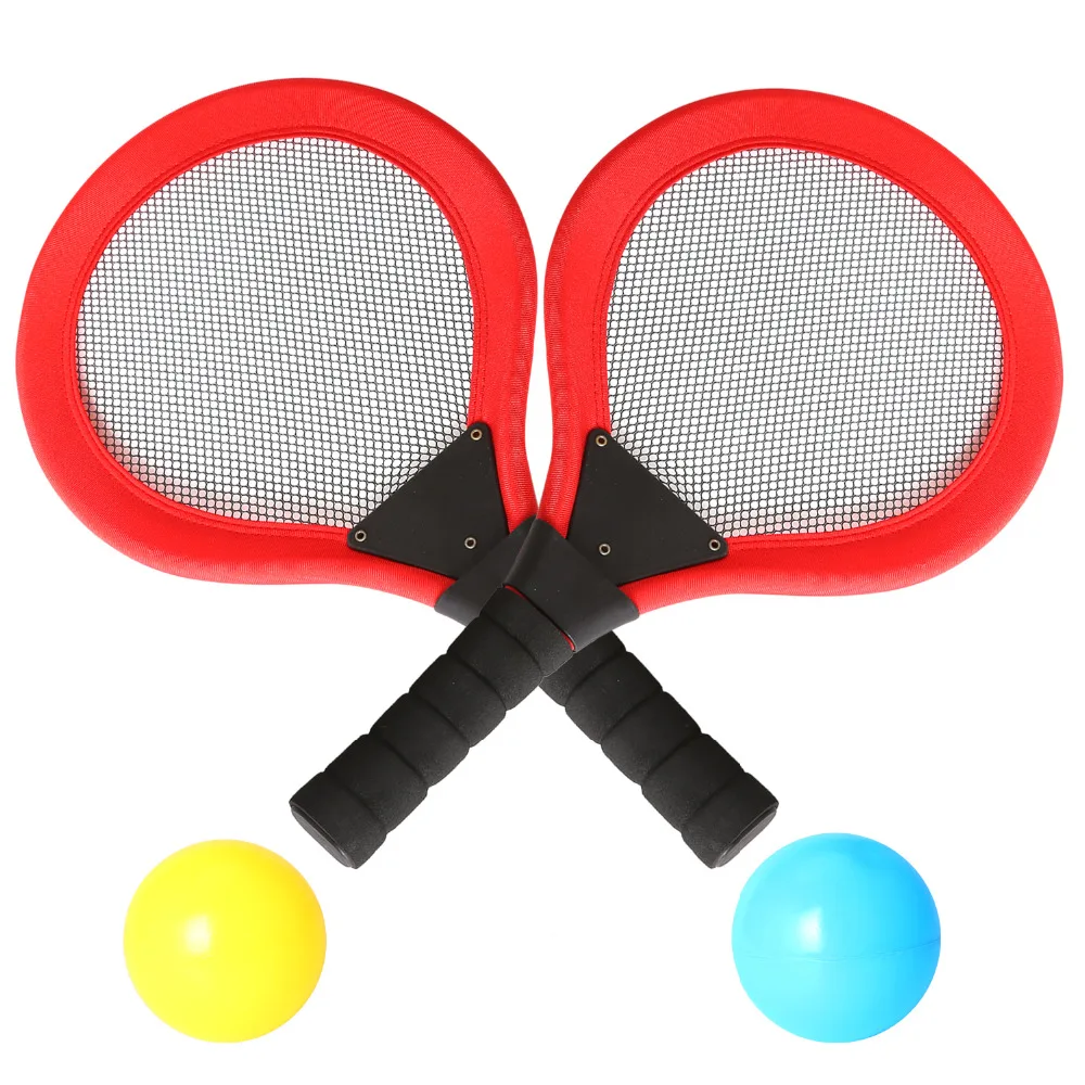 

Badminton Tennis Rackets Kit with 2 Balls Junior Toy Sports Elastic Mesh Badminton Racquets Set for Kids Outdoors Play Game Toy