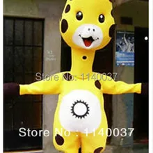 Талисман желтый костюм талисмана жирафа животных плюшевая кукла Пасхальный маскот наряд костюм кунг-фу панды