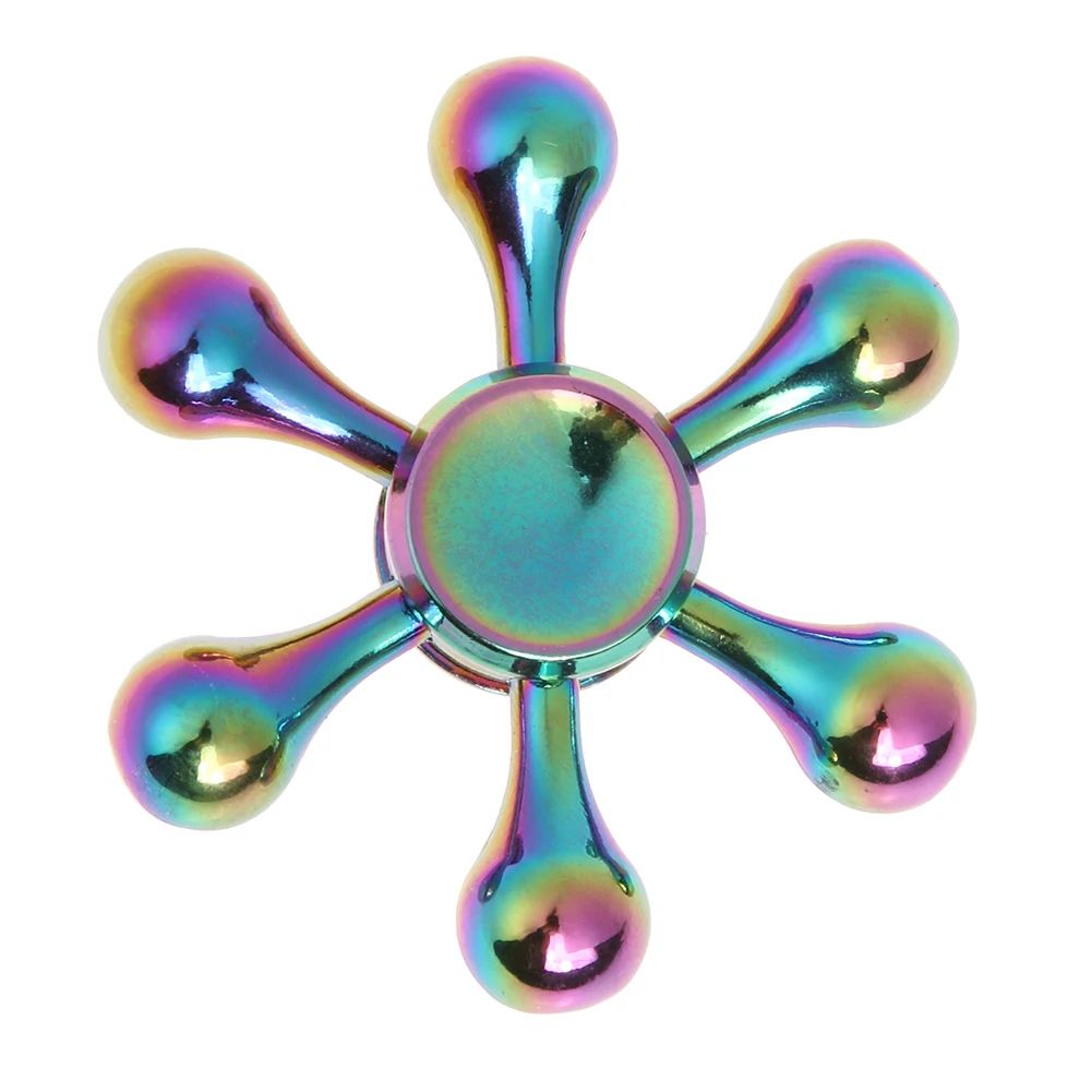 

Fidget Spinner Metal Rainbow Tri-Spinner EDC Hand Finger Spinner for Autism and ADHD Focus Anxiety Relief Stress Gift Toys Kids