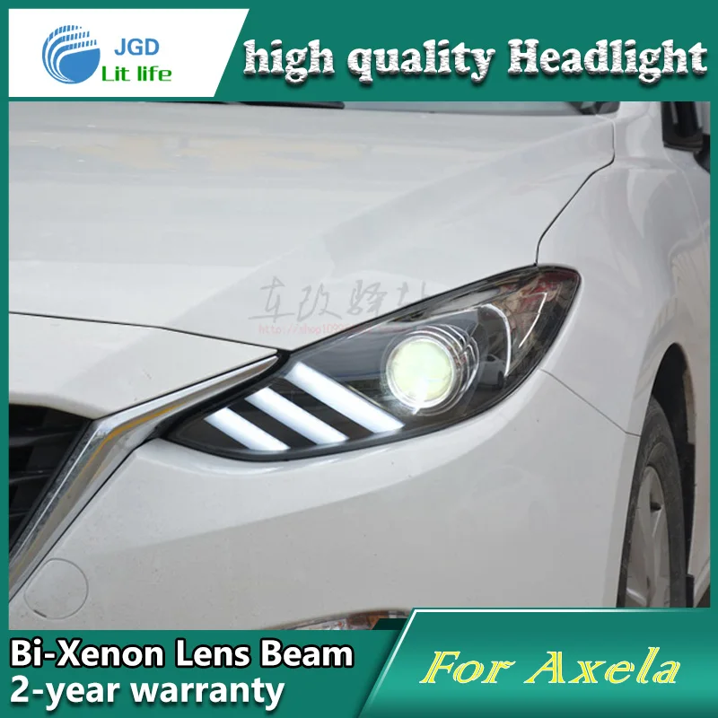 

case for Mazda 3 mazda3 Axela 2014 2015 Headlights LED Headlight DRL Lens Double Beam Bi-Xenon HID car Accessories