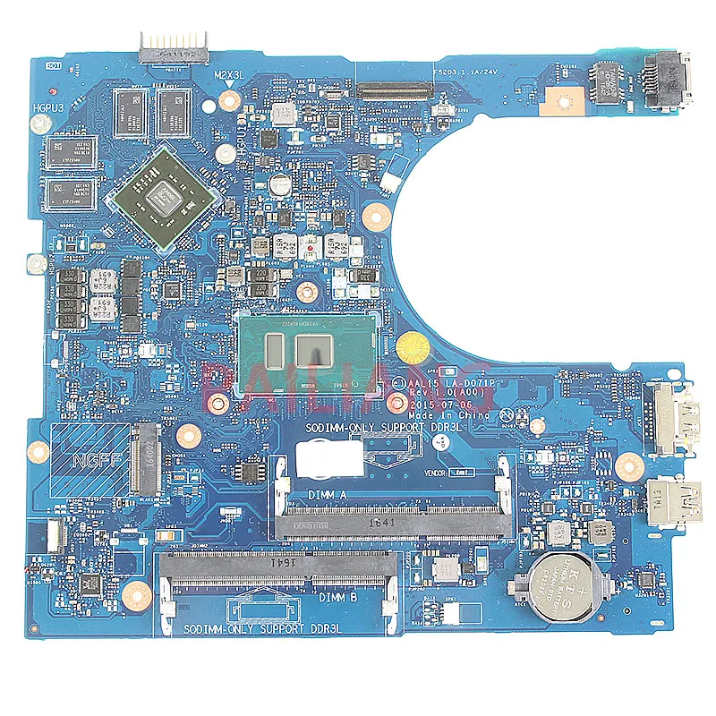 Материнская плата для ноутбука DELL Inspiron 15 5559 материнская ПК SR2EZ I7 6500U 0PX6JH AAL15