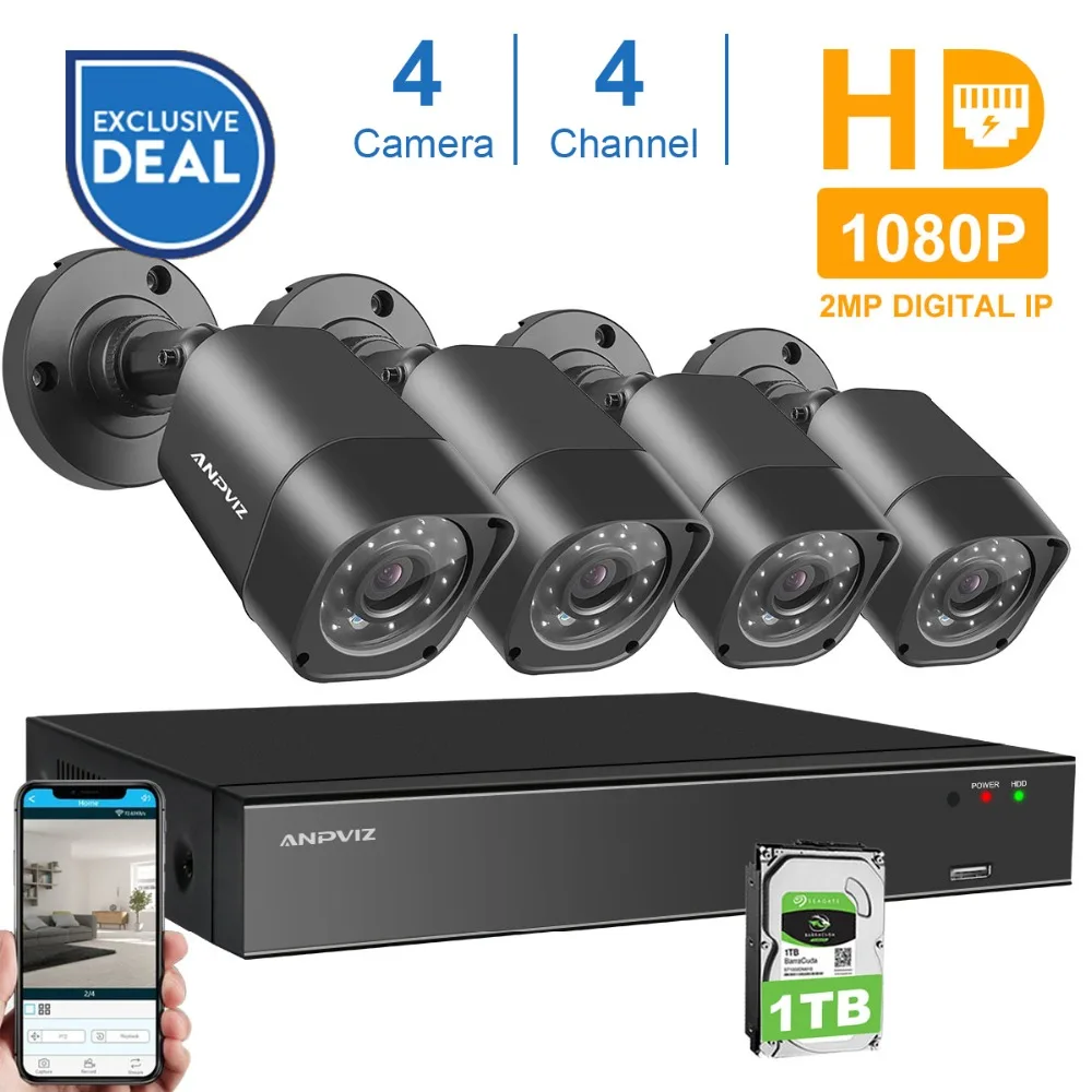 

4CH 1080P POE NVR Kit CCTV Security System 2.0MP Vandalproof Bullet Outdoor POE IP Camera Video Surveillance System