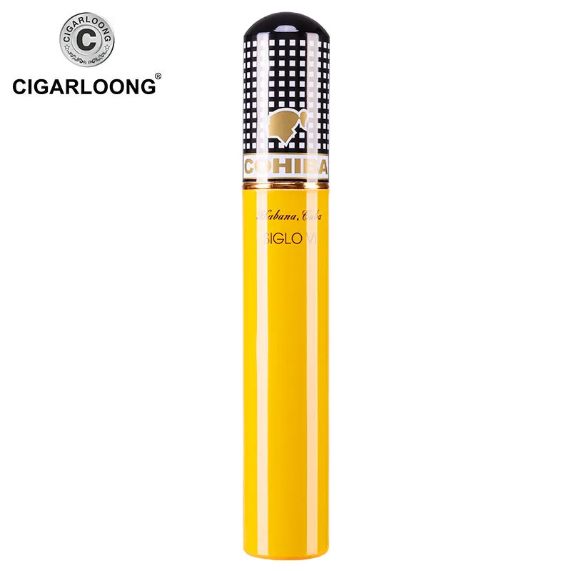 

tube holder COHIBA Gadget Portable Siglo VI Aluminum Travel Cigar Tube Case Holder MINI Humidor GH-101