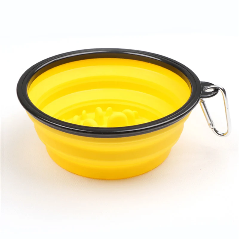 350 1000ml Travel Foldable Pet Dog Bowl for Small Large Dogs Slow