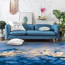 Ковер в скандинавском стиле с абстрактным акварельным рисунком морской воды, Хрустальный бархатный ковер для гостиной, спальни, ковры для детских комнат