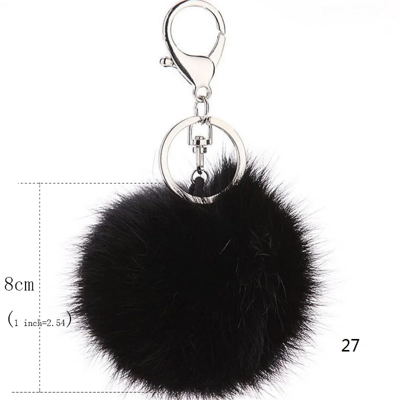 Sombrero de piel de moda accesorios teclas amantes 8 cm conejo keystrap joyas bolso del coche llaves del cubre genuino de la piel llavero