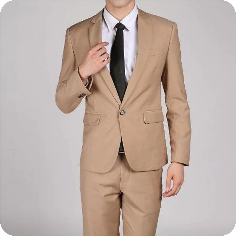

Brown Men Suits Wedding Suits Business Custom Tailored Made Tuxedo Slim Fit Formal Best Man Prom Blazer 2piece Terno Masculino