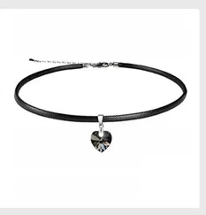BeBella колье с черной веревочной цепочкой Xilion колье в форме сердца с кристаллами из сваровьей кожи для женщин и девушек Подарок